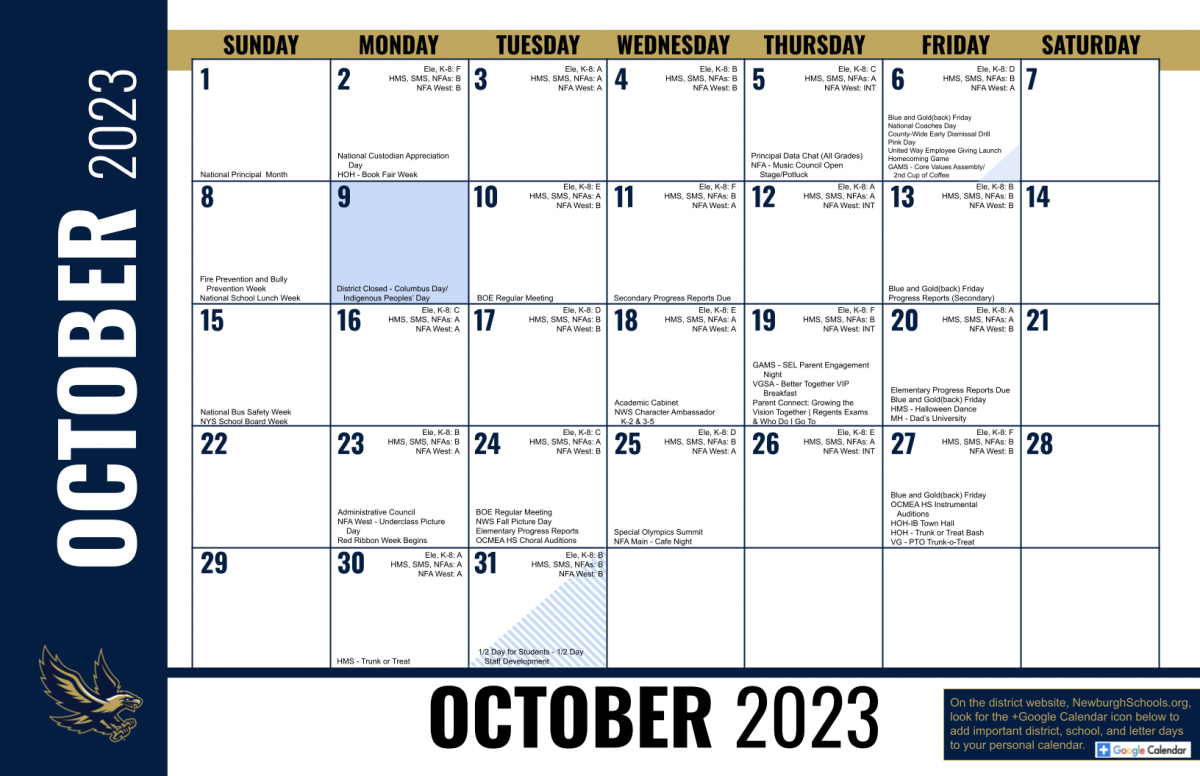 District Calendar October & November 2023 Reminder News NECSD